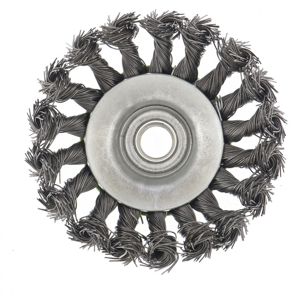Щетка для УШМ, 100 мм, М14, "тарелка", крученая металлическая проволока Сибртех - фото 2 - id-p216670556