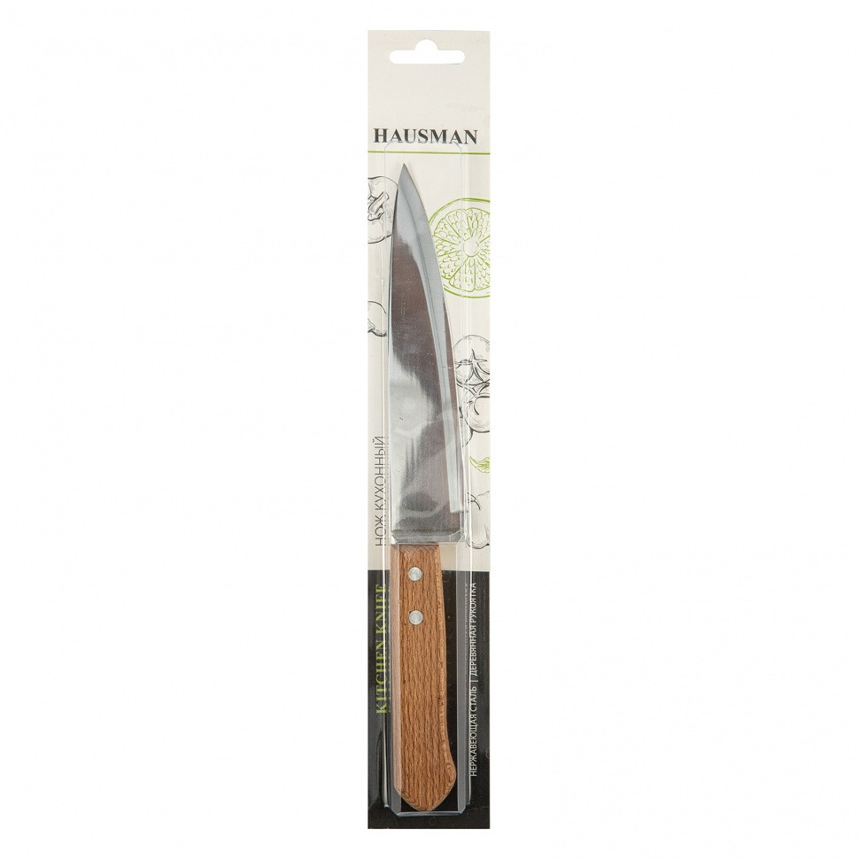 Нож поварской 310 мм, лезвие 180 мм, деревянная рукоятка// Hausman - фото 5 - id-p216670569