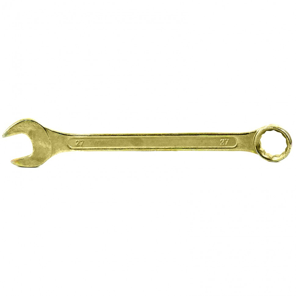 Ключ комбинированный, 27 мм, желтый цинк Сибртех - фото 1 - id-p216671850
