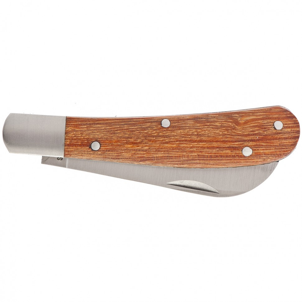 Нож садовый складной, прямое лезвие, 173 мм, деревянная рукоятка, Palisad - фото 3 - id-p216671873