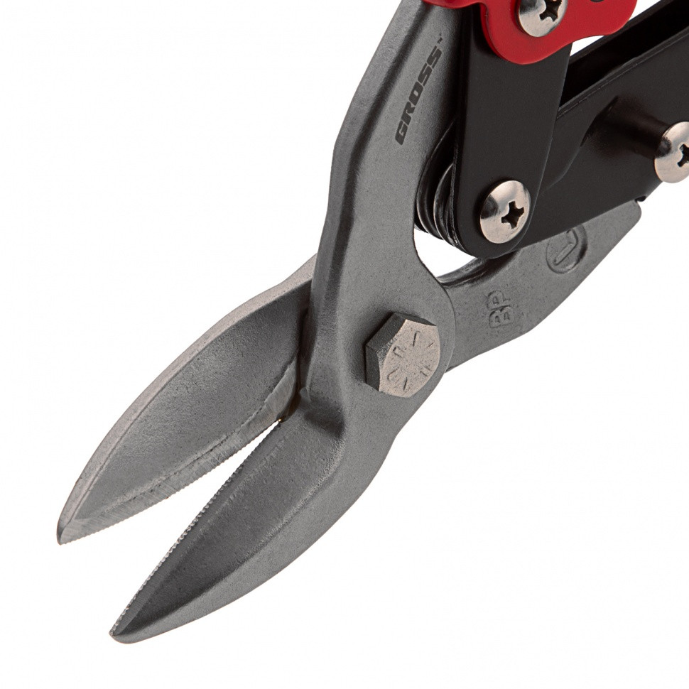 Ножницы по металлу "Piranha", 250 мм, прямой и левый рез, сталь СrMo, двухкомпонентные рукоятки Gross - фото 3 - id-p216675897