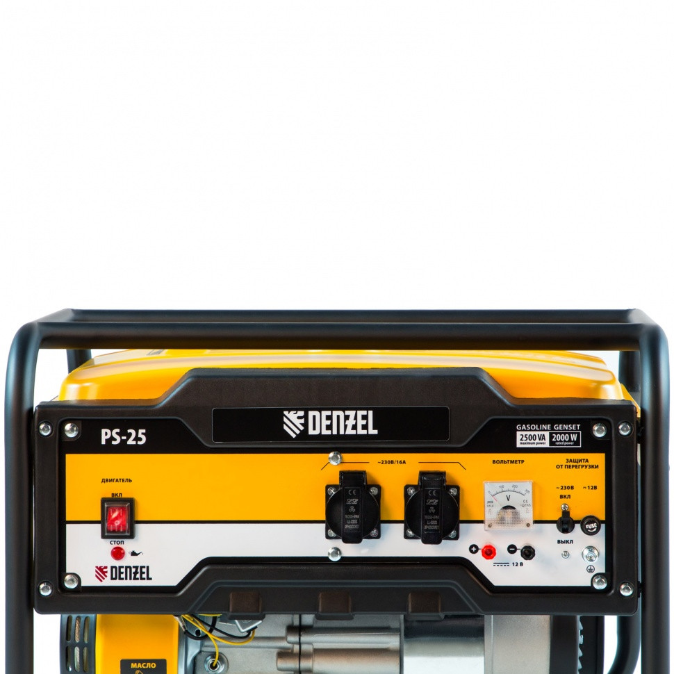 Генератор бензиновый PS 25, 2.5 кВт, 230 В, 15 л, ручной стартер Denzel - фото 8 - id-p216678099
