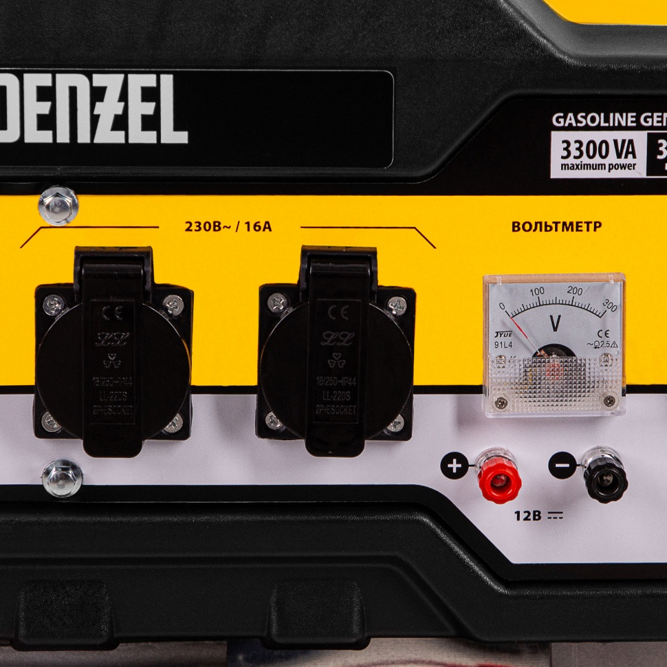 Генератор бензиновый PS-33E, 3.3 кВт, 230В, 15 л, электростартер Denzel - фото 10 - id-p216678130