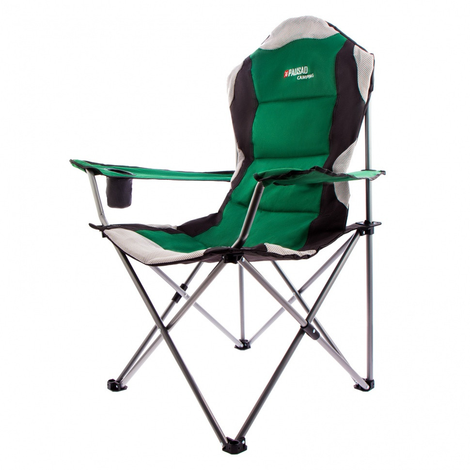 Кресло складное с подлокотниками и подстаканником, 60 х 60 х 110/92 см, Camping Palisad - фото 1 - id-p216677178