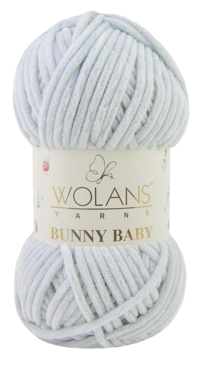 Пряжа плюшевая Wolans Bunny Baby (Банни Бейби) цвет 36 серебро