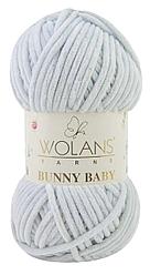 Пряжа плюшевая Wolans Bunny Baby (Банни Бейби) цвет 36 серебро