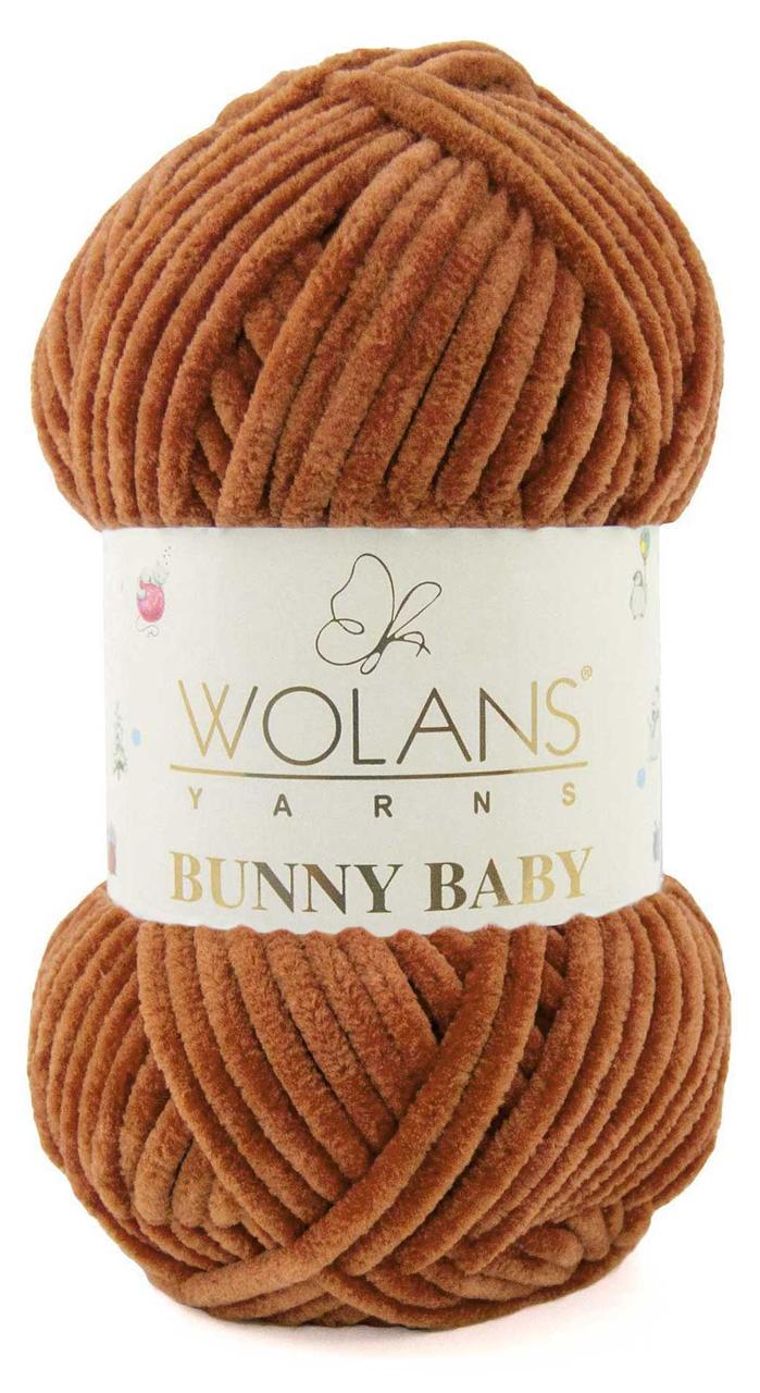 Пряжа плюшевая Wolans Bunny Baby (Банни Бейби) цвет 28 ржавчина