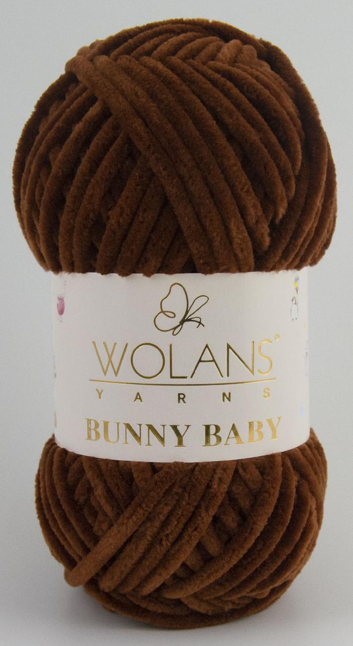 Пряжа плюшевая Wolans Bunny Baby (Банни Бейби) цвет 60 каштан