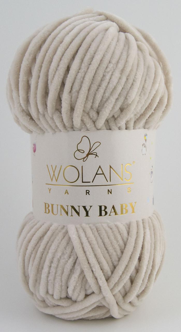 Пряжа плюшевая Wolans Bunny Baby (Банни Бейби) цвет 34 светлый беж - фото 1 - id-p216686084