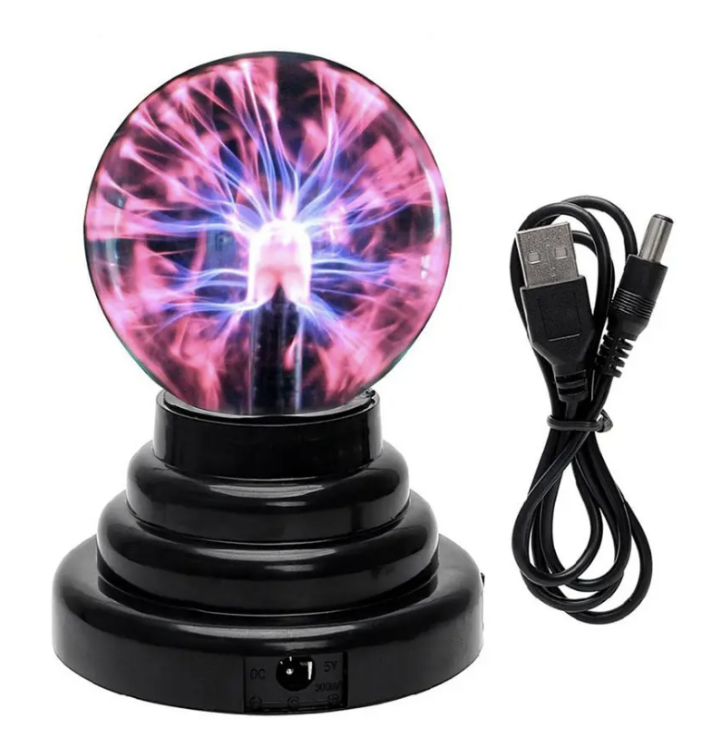 Плазменный шар Plasma light декоративная лампа Тесла, 8 см. / Магический ночник с молниями - фото 3 - id-p216692990