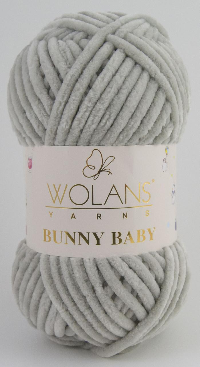 Пряжа плюшевая Wolans Bunny Baby (Банни Бейби) цвет 33 светло-серый/камень - фото 1 - id-p216686088