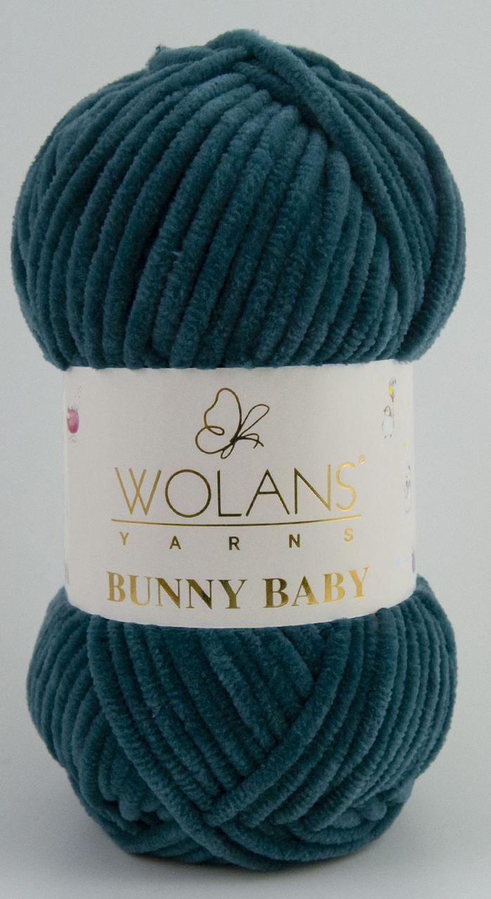 Пряжа плюшевая Wolans Bunny Baby (Банни Бейби) цвет 63 петроль - фото 1 - id-p216686091