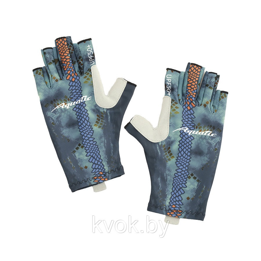Перчатки для рыбалки Aquatic UPF50+ (Pike Camo Blue) - фото 1 - id-p216688152