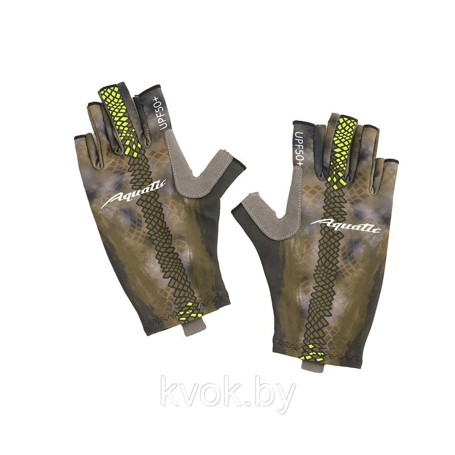 Перчатки для рыбалки Aquatic UPF50+ (Carp Camo Bronze) - фото 1 - id-p216689509