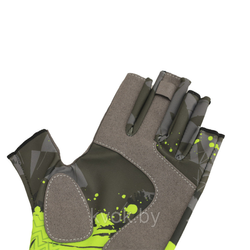 Перчатки для рыбалки Aquatic UPF50+ (Camo Lime Khaki) - фото 3 - id-p216689934