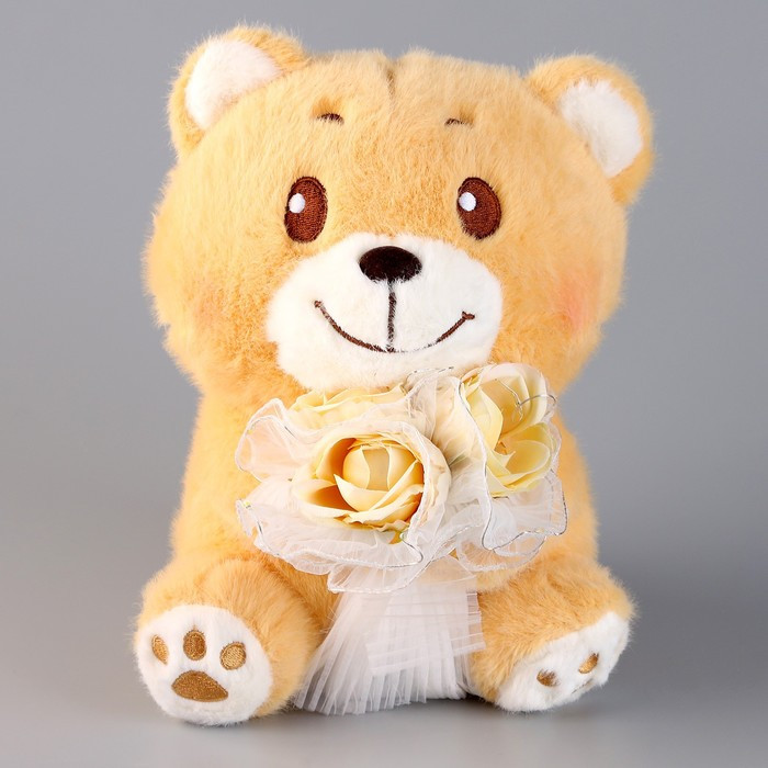 Мягкая игрушка «Медведь с букетом», 25 см, с гирляндой - фото 2 - id-p216665866