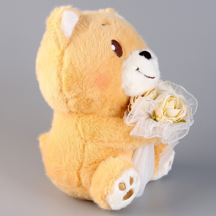 Мягкая игрушка «Медведь с букетом», 25 см, с гирляндой - фото 4 - id-p216665866