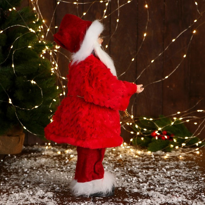 Дед Мороз "В красной шубе с пояском, с фонариком" 25х45 см - фото 2 - id-p182355621