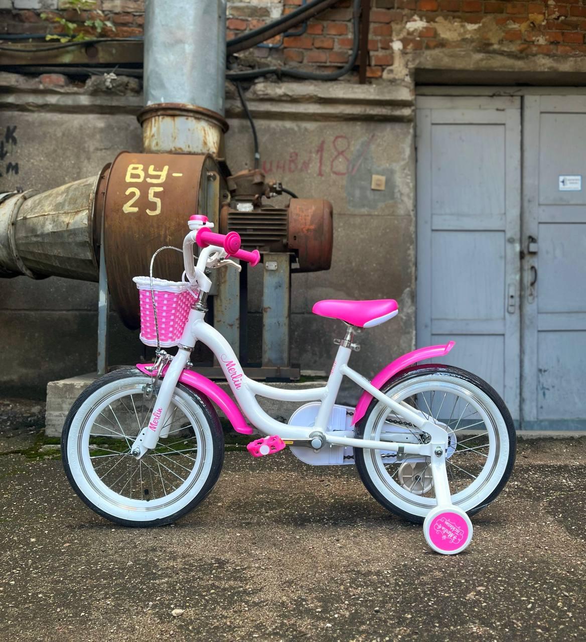 Велосипед детский Tech Team Merlin 16 белый-розовый - фото 3 - id-p216631350