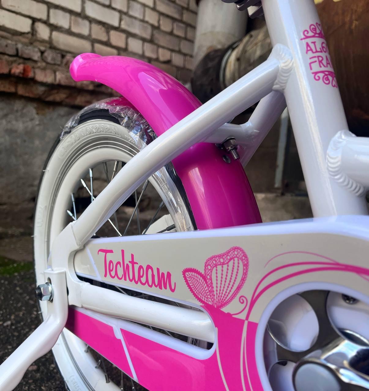Велосипед детский Tech Team Merlin 16 белый-розовый - фото 7 - id-p216631350