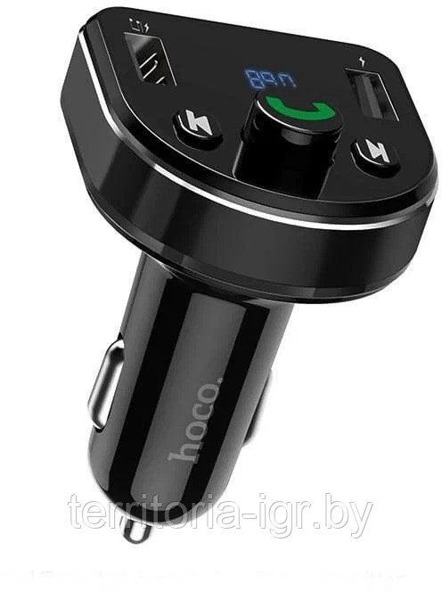 FM-модулятор с автомобильным ЗУ Bluetooth DE1 черный Hoco - фото 3 - id-p216693256