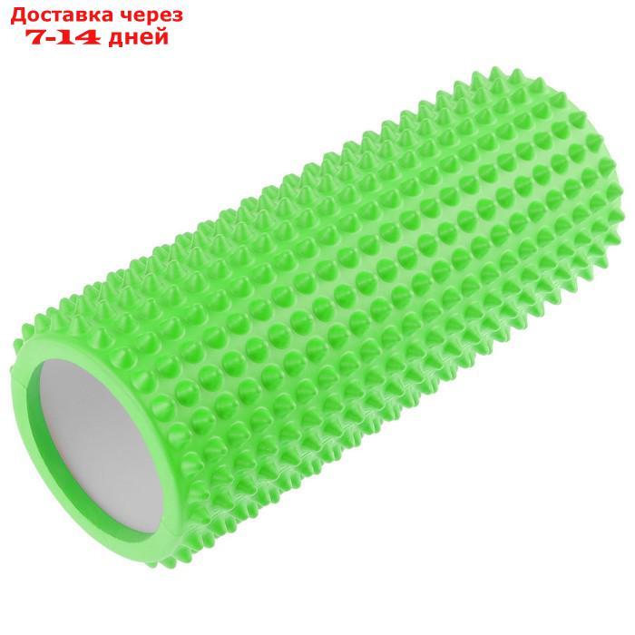 Роллер массажный для йоги 32 х 12 см, цвет зелёный - фото 4 - id-p216511246