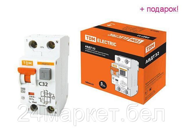 TDM Китай Автоматический Выключатель Дифференциального тока - АВДТ 32 C32 30мА TDM, фото 2