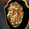 Панно "Голова льва" бронза, щит черный 40см, фото 2