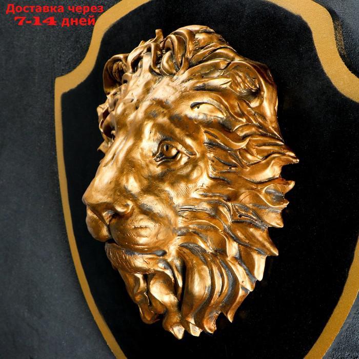 Панно "Голова льва" бронза, щит черный 40см - фото 2 - id-p216510623