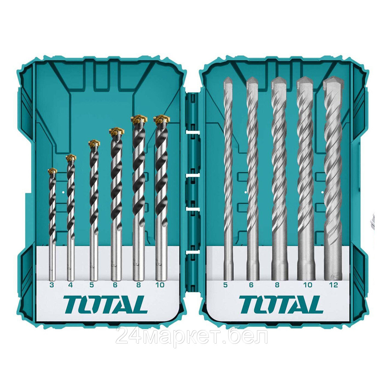 Набор сверл по бетону и буров SDS-plus TOTAL TACSDL31101 (11 шт) TACSDL31101 - фото 3 - id-p216699202