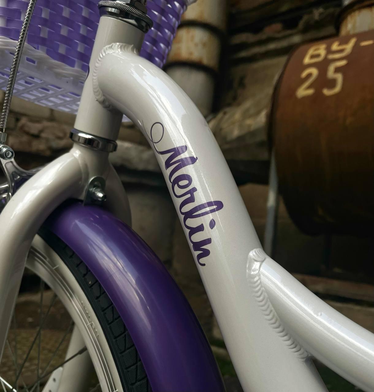 Велосипед детский Tech Team Merlin 20 белый-фиолетовый - фото 7 - id-p216631378