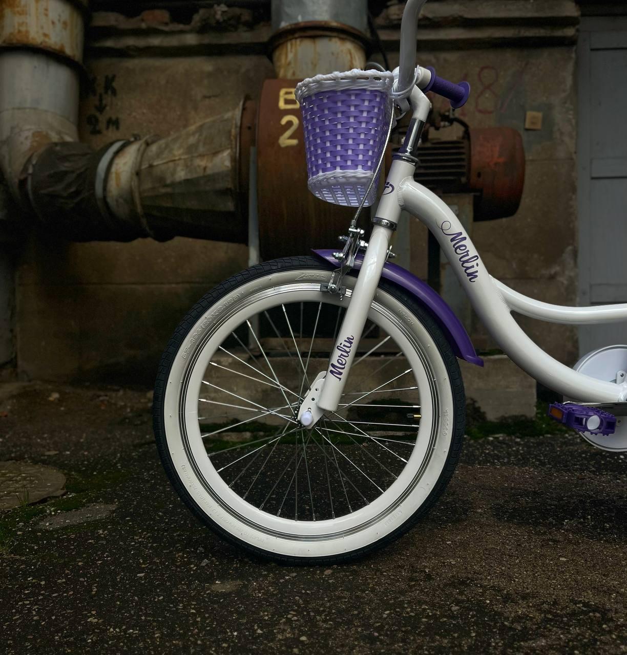 Велосипед детский Tech Team Merlin 20 белый-фиолетовый - фото 5 - id-p216631378