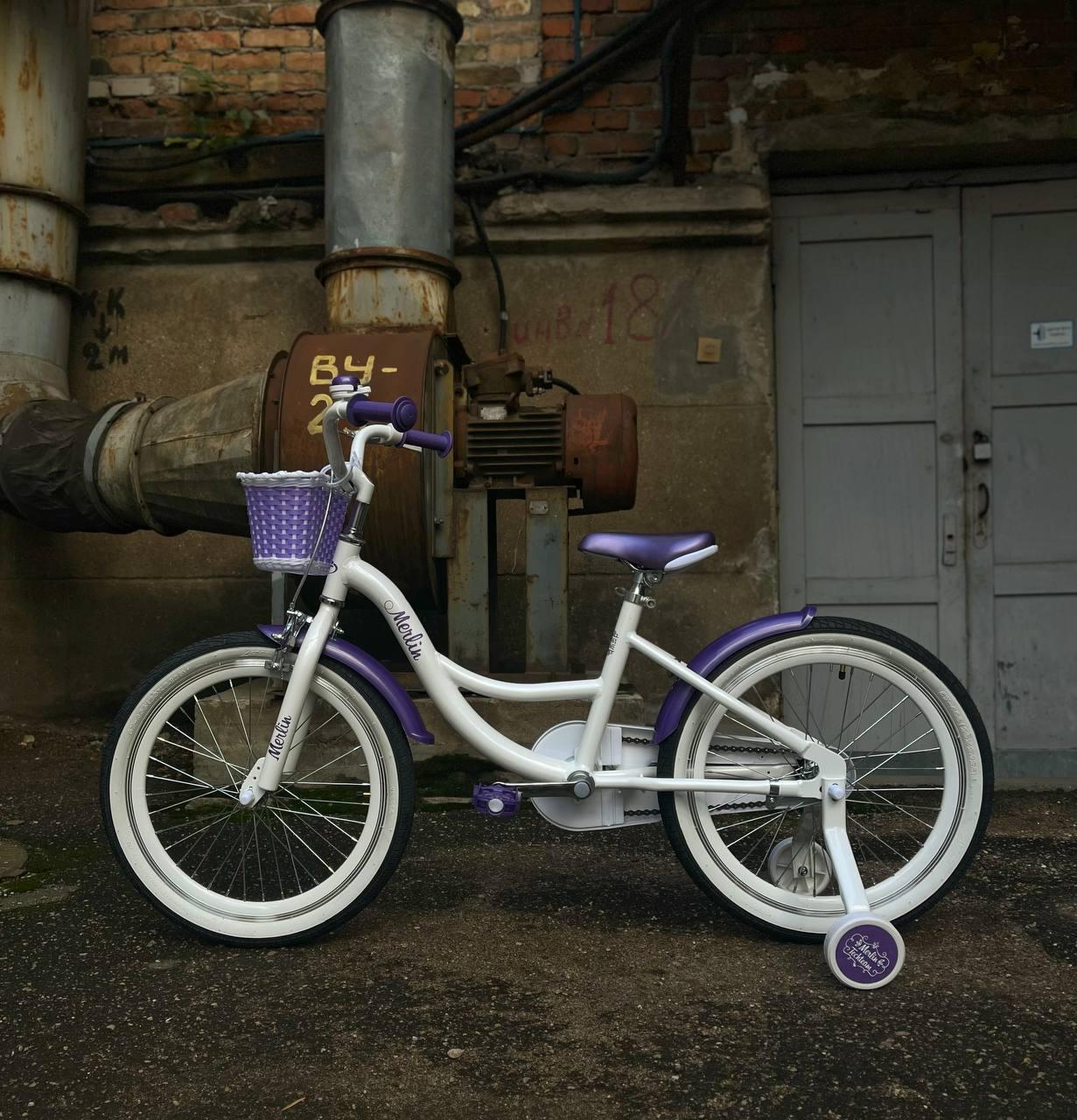Велосипед детский Tech Team Merlin 20 белый-фиолетовый - фото 3 - id-p216631378