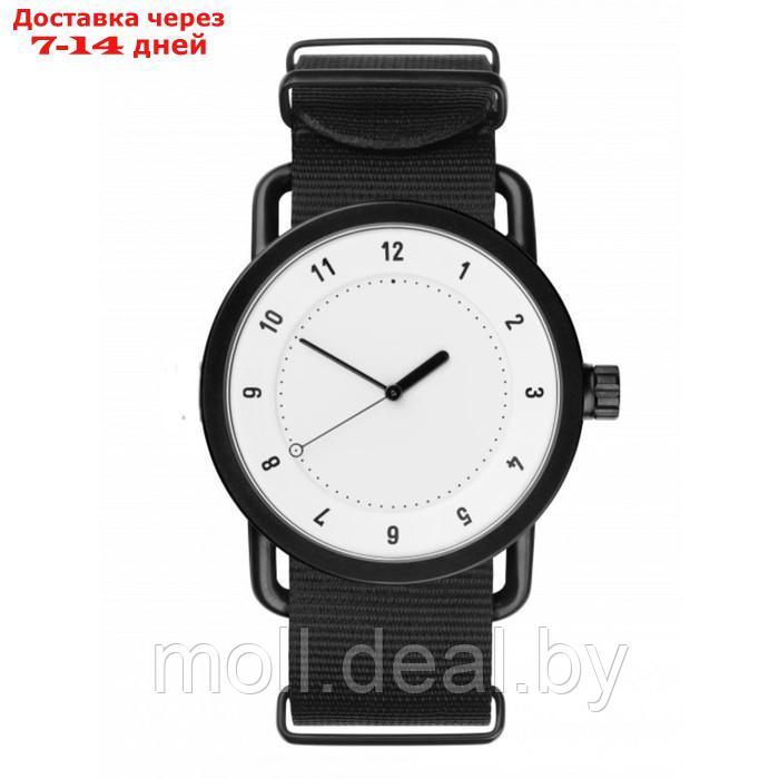 Часы наручные мужские, d-4 см, черные, с белым циферблатом - фото 1 - id-p216654762