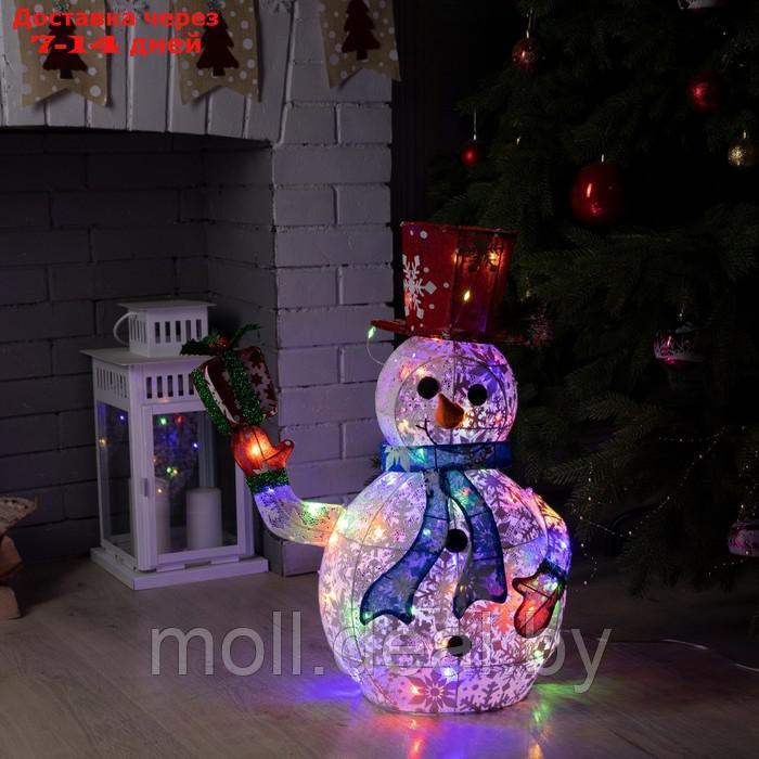Фигура светодиодная "Цветной снеговик", 60 см, 60LED, 220V, МУЛЬТИ - фото 1 - id-p216655887