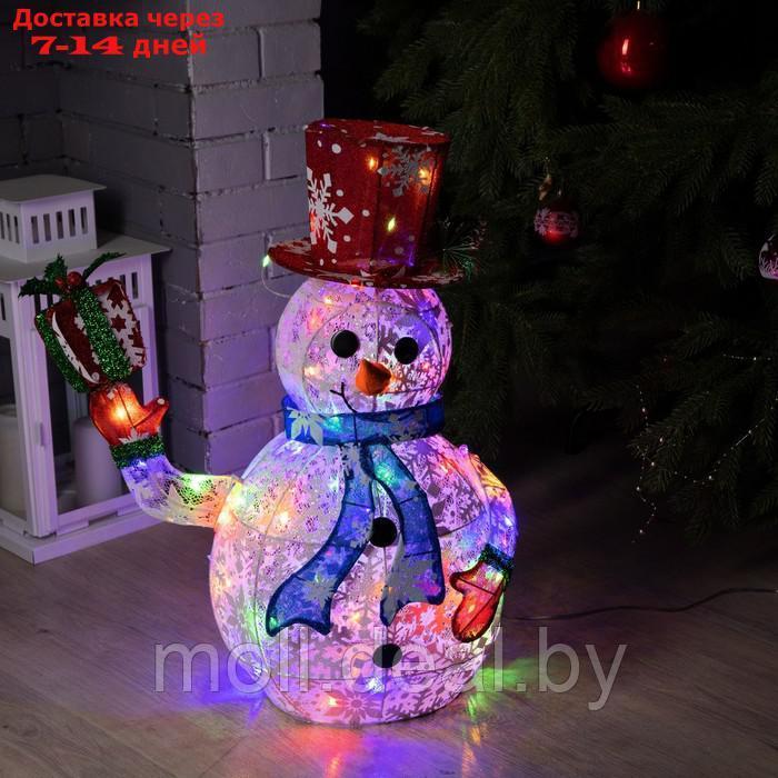 Фигура светодиодная "Цветной снеговик", 60 см, 60LED, 220V, МУЛЬТИ - фото 3 - id-p216655887
