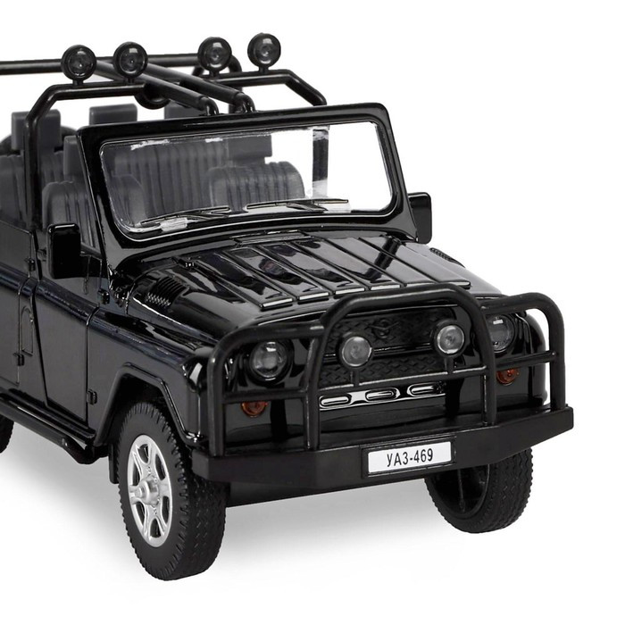 Машина метал «УАЗ-469» 1:24 инерция, цвет чёрный, открываются двери, капот и багажник, световые и звуковые - фото 4 - id-p201689855
