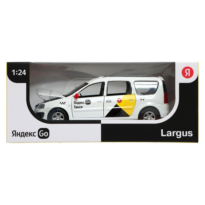 Машина металлическая «Lada Largus Яндекс Такси» 1:24, открываются двери, капот, озвученная, цвет белый - фото 5 - id-p215498443