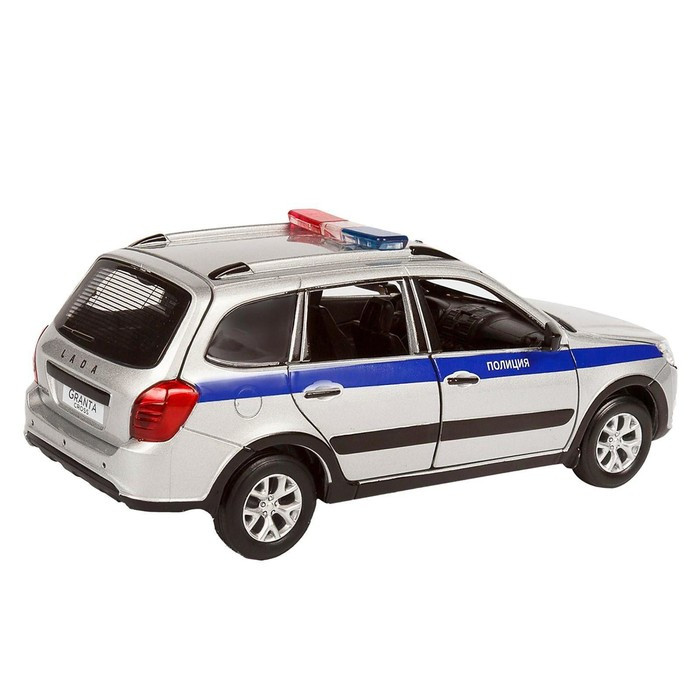 Машина металлическая «Lada Полиция» 1:24, цвет серебряный, открываются двери, капот и багажник, световые и - фото 4 - id-p208566735