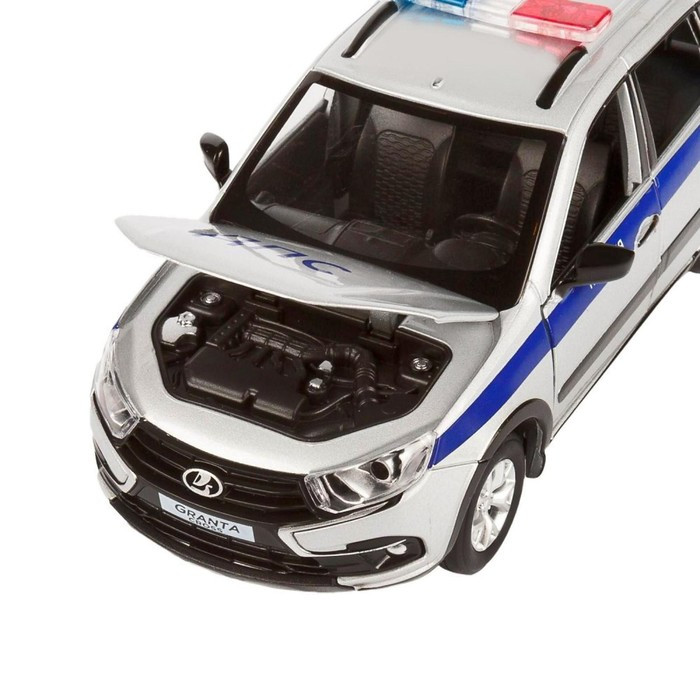 Машина металлическая «Lada Полиция» 1:24, цвет серебряный, открываются двери, капот и багажник, световые и - фото 9 - id-p208566735
