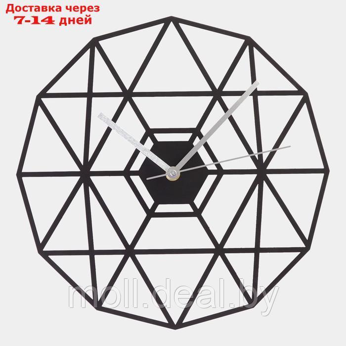 Часы настенные из металла "Паутина", плавный ход, d-30 см - фото 1 - id-p216351338