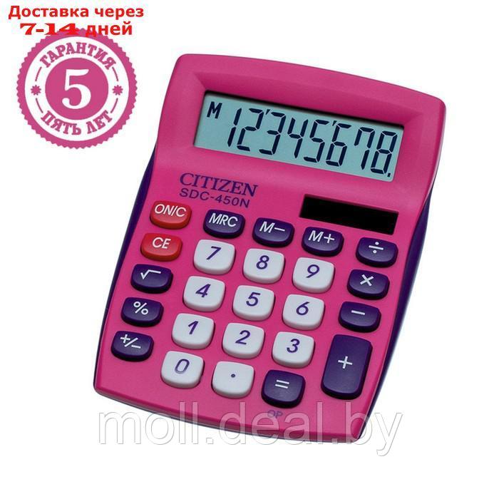 Калькулятор настольный Citizen 8-разр 120*87*22мм, 2-е питание, розовый SDC-450NPKCFS