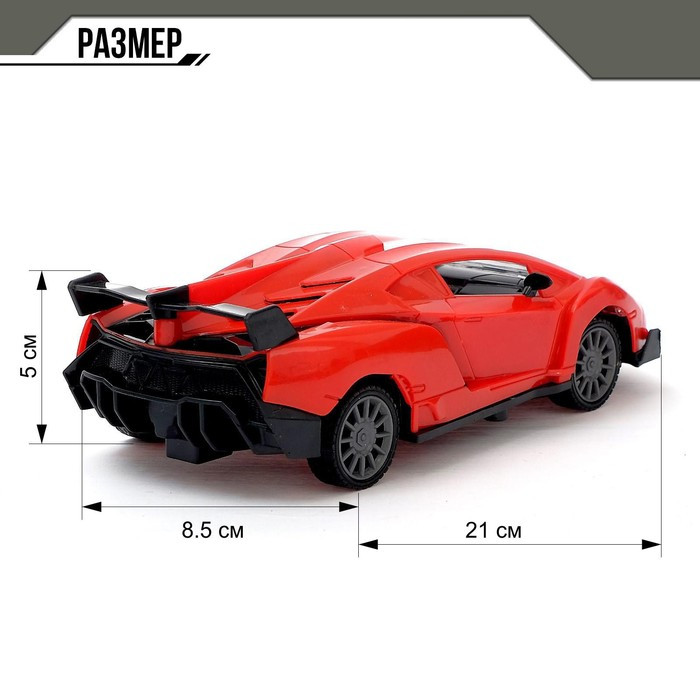 Машина радиоуправляемая «Спорт-Кар», открываются двери, работает от батареек, цвета МИКС - фото 2 - id-p162757921
