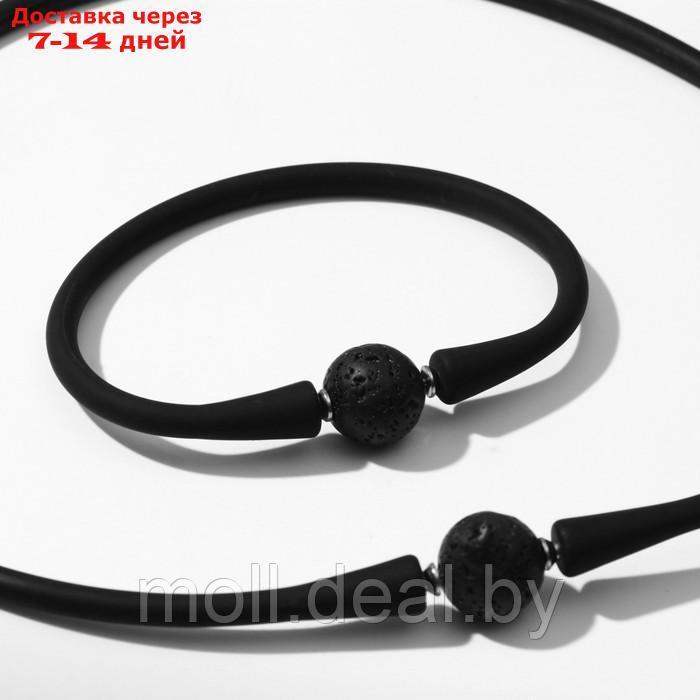 Набор 2 предмета: чокер, браслет "Лава" каучук, цвет чёрный - фото 2 - id-p216652414