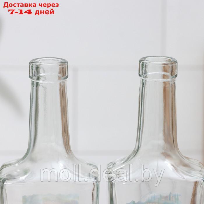 Набор бутылок с дозатором для масла и соусов, стеклянный, 500 мл, 2 шт, на деревянной подставке - фото 4 - id-p216655026