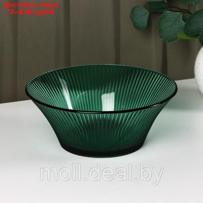 Набор стеклянной посуды "Верде", 5 предметов: 2 стакана 330 мл, 2 тарелки 280 мл, салатник 1,6 л, цвет зелёный - фото 2 - id-p216655052