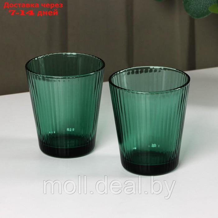 Набор стеклянной посуды "Верде", 5 предметов: 2 стакана 330 мл, 2 тарелки 280 мл, салатник 1,6 л, цвет зелёный - фото 4 - id-p216655052