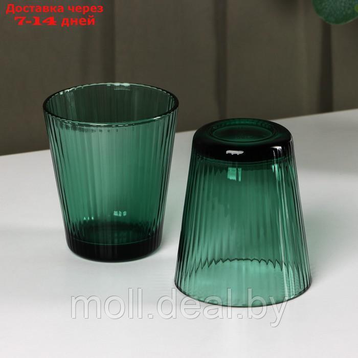 Набор стеклянной посуды "Верде", 5 предметов: 2 стакана 330 мл, 2 тарелки 280 мл, салатник 1,6 л, цвет зелёный - фото 5 - id-p216655052
