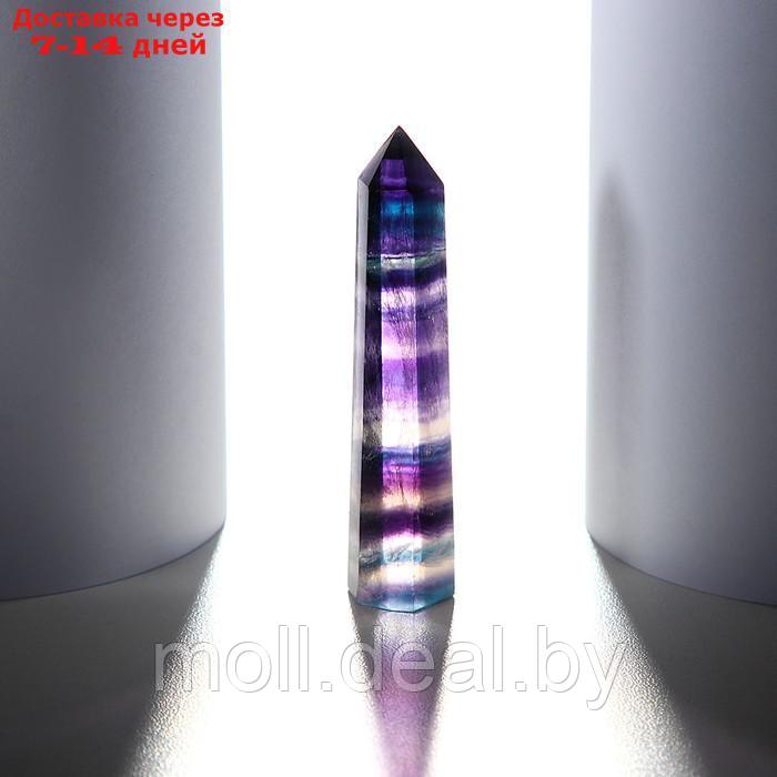 Кристалл из натурального камня "Фиолетовый флюорит", высота от 6 до 7 см