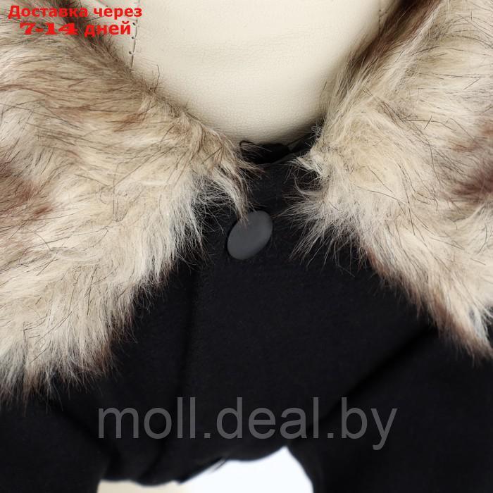 Пальто для собак, размер M (ДС 30, ОГ 44-45, ОШ 29-30 см), чёрное - фото 6 - id-p216656165